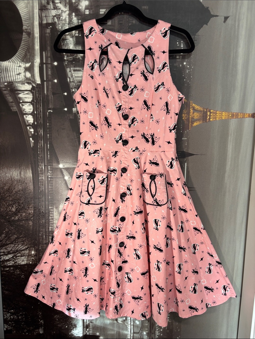 Voodoo Vixen rockabilly retro 50’s atomic cat women’s dress pin up style